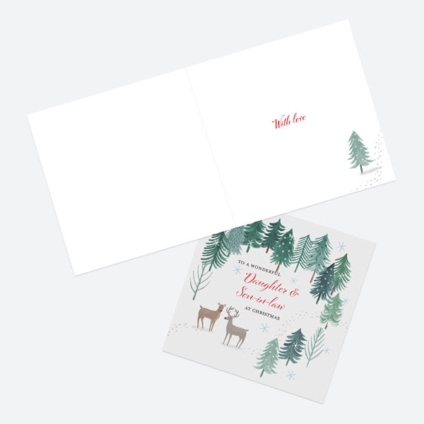 Christmas Card - Winter Wonderland - Reindeer Couple - Daughter & Son-In-Law