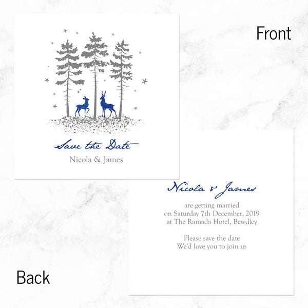 Winter Woodland Save the Date Cards