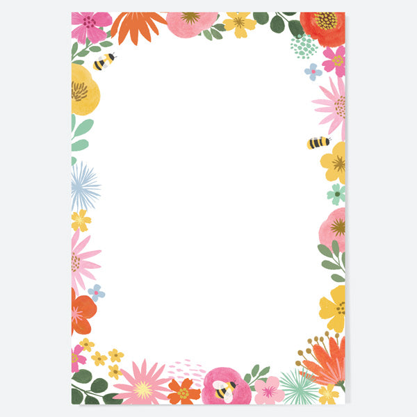 Charity Notelet Writing Set - Paper Hug - Bees & Blooms - Pack of 20