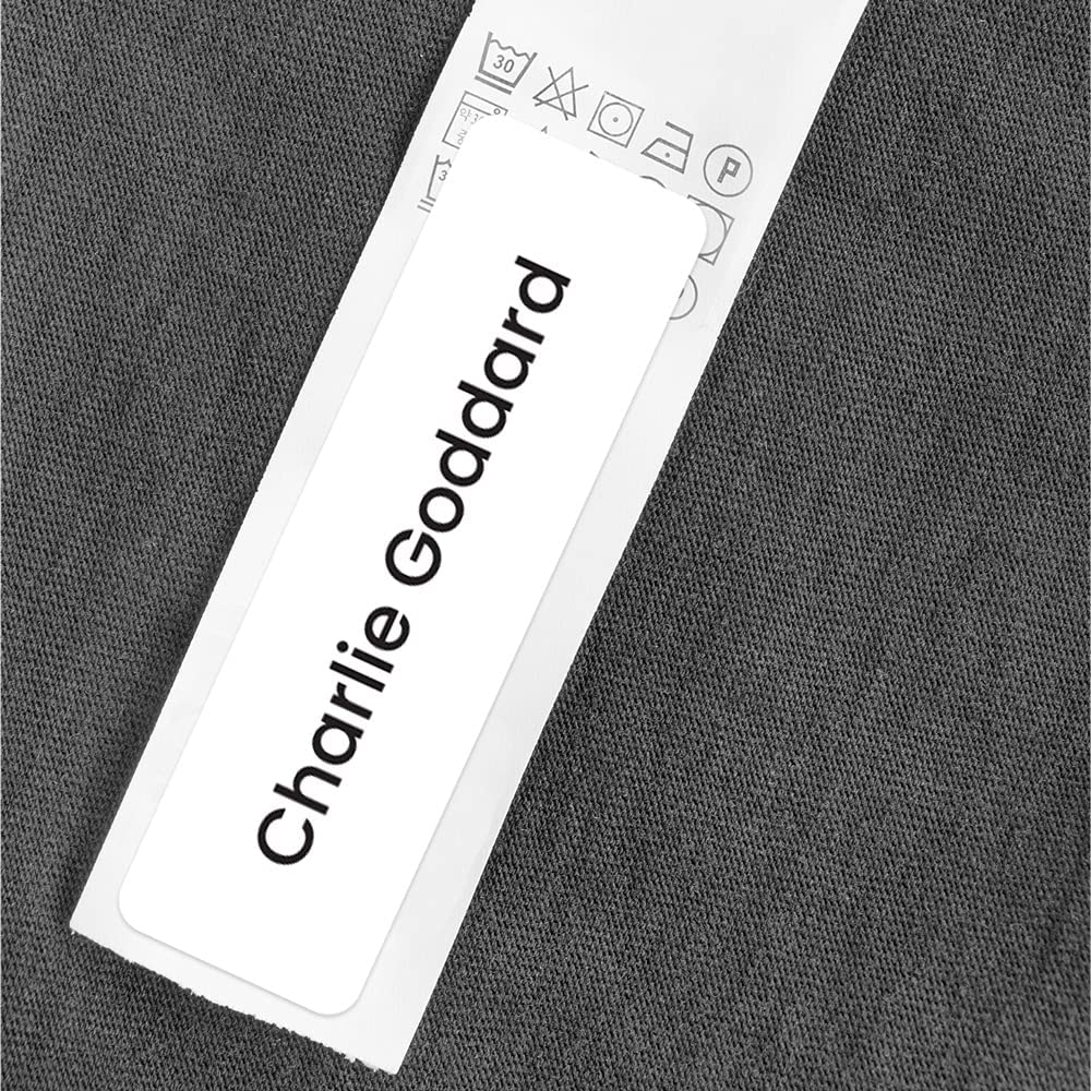 Medium Personalised Stick On Waterproof (Equipment) Name Labels - Black Text - Pack of 36