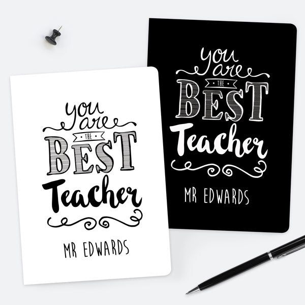 You Are The Best Typography - Personalised A5 Exercise Books - Pack of 2